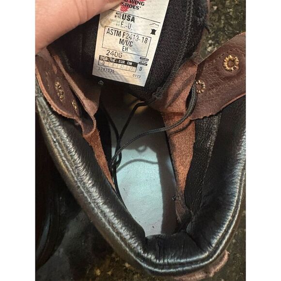 Red Wing Men's Brown Leather Combat Work Boots Size 9 Lace-Up Durable - Picture 12 of 13